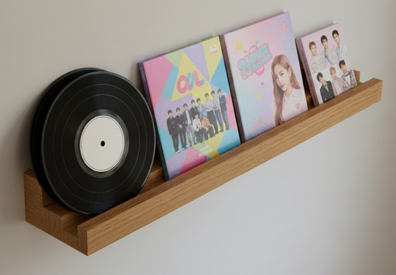 Hardwood Maple Shelf for Album | CD | Art | Book Display