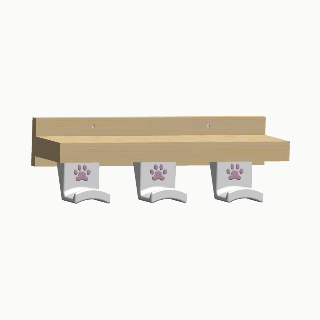 Cat Woodshelf with Cat Paw Hook