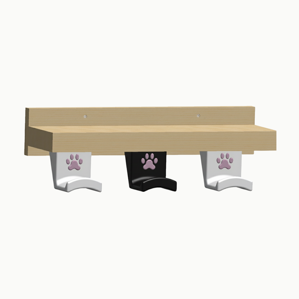 Cat Woodshelf with Cat Paw Hook