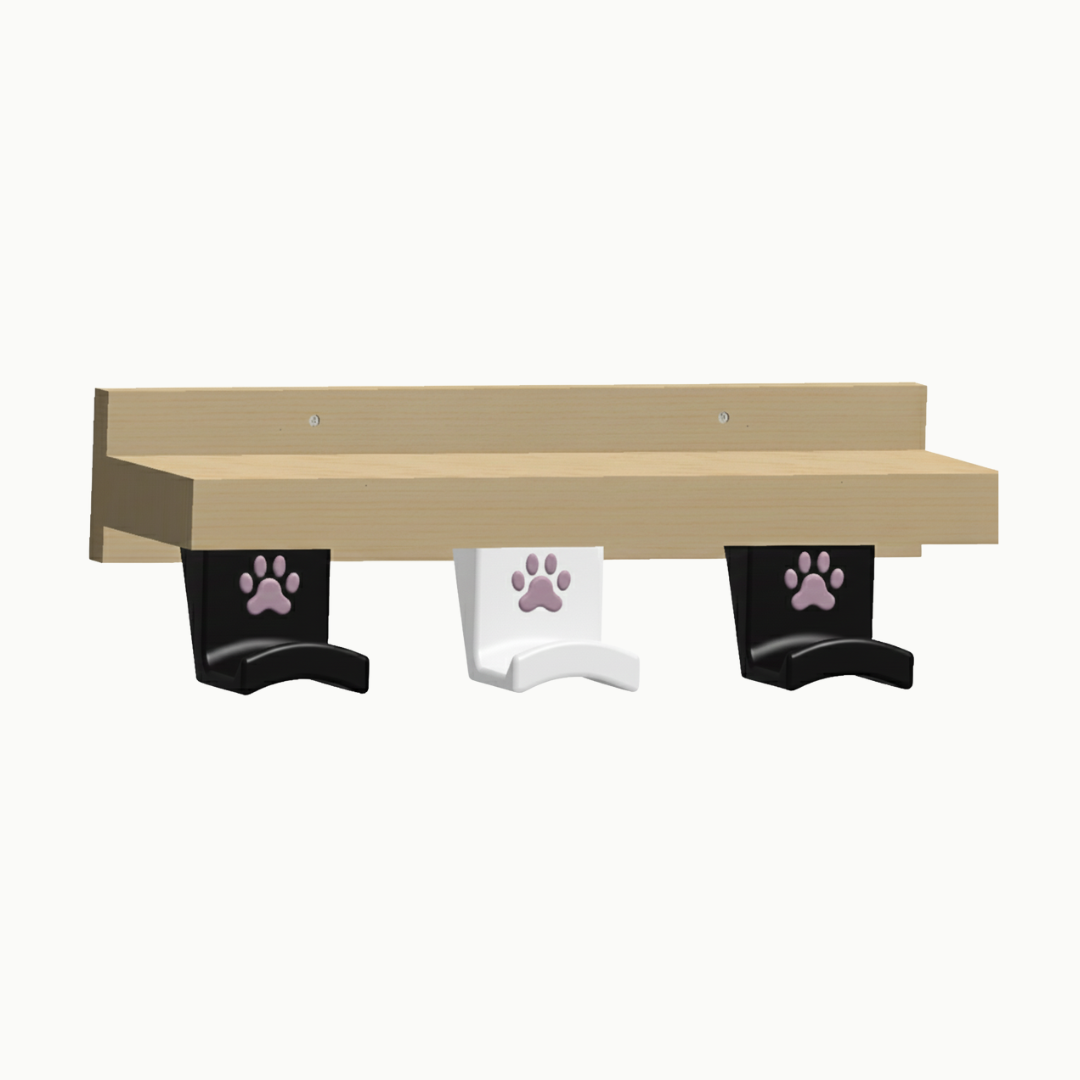 Cat Woodshelf with Cat Paw Hook