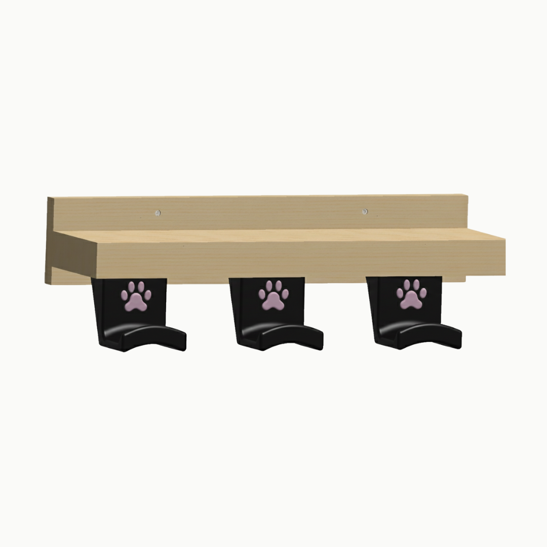 Cat Woodshelf with Cat Paw Hook