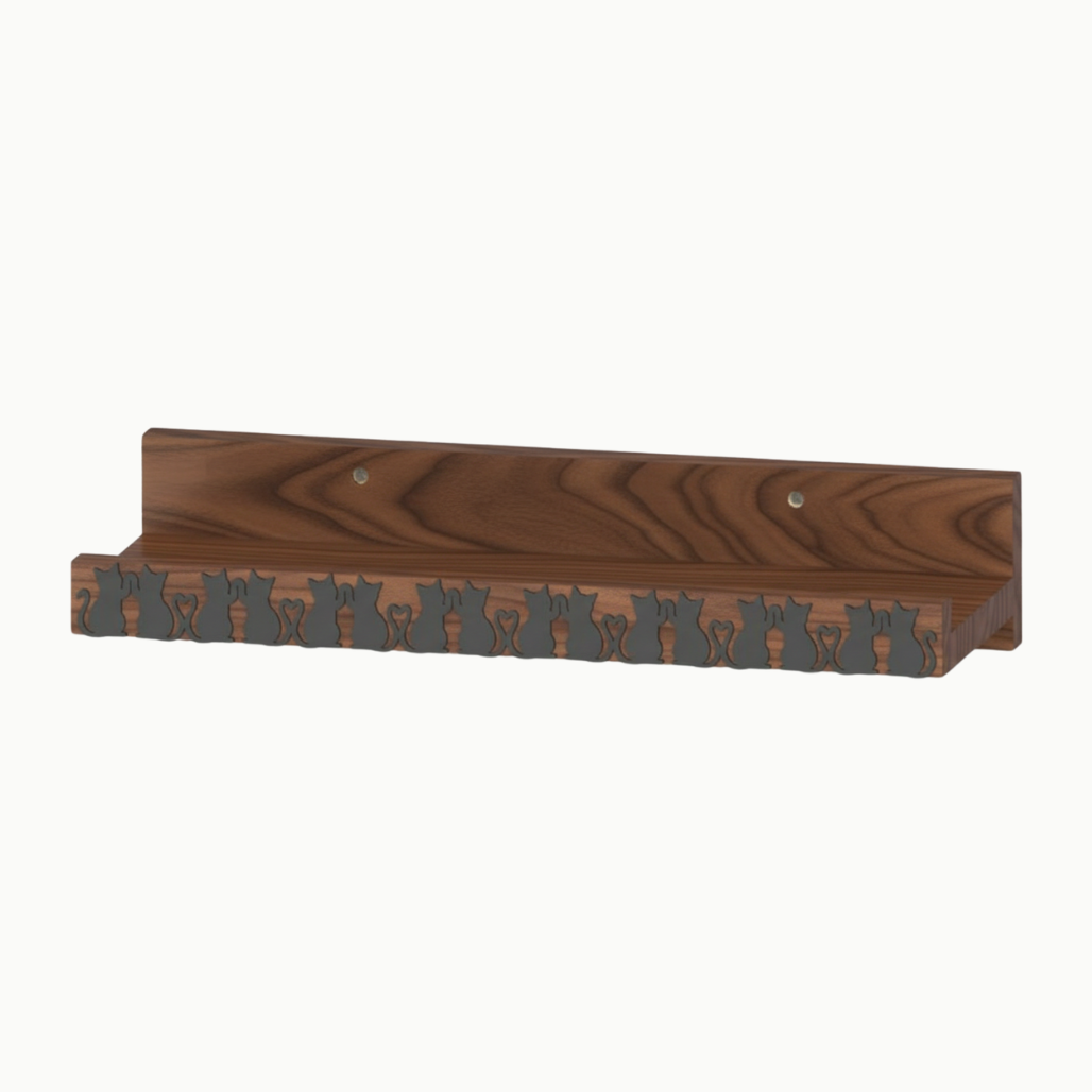 Cat Woodshelf | Silhouetted Family
