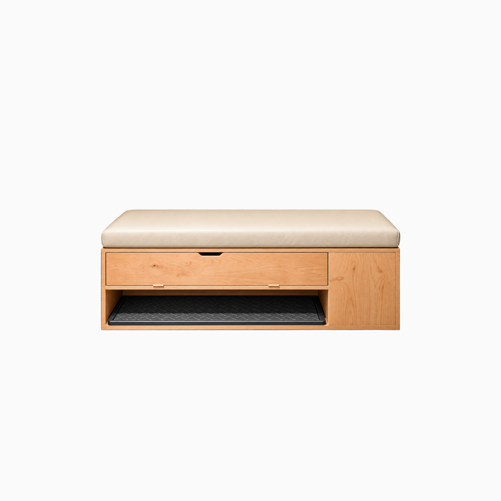 Custom Shoe Cabinet with Cushioned Seat