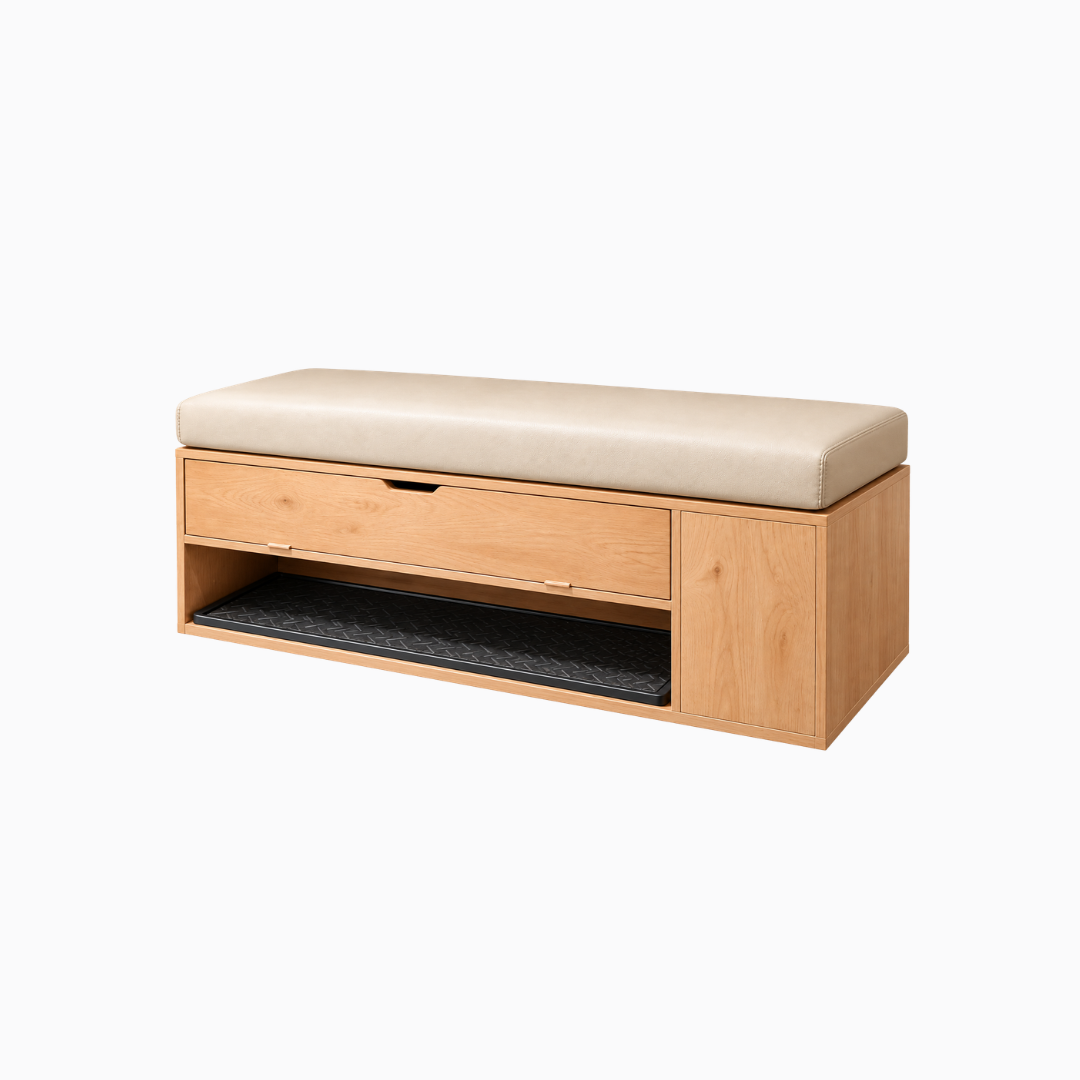 Custom Shoe Cabinet with Cushioned Seat