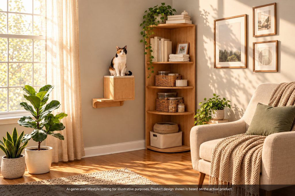 AI-generated lifestyle setting for illustrative purposes. Product design shown is based on the actual product
