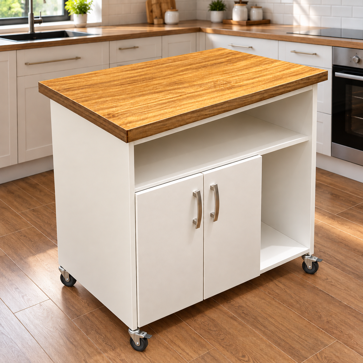 Movable Kitchen Island with Storage